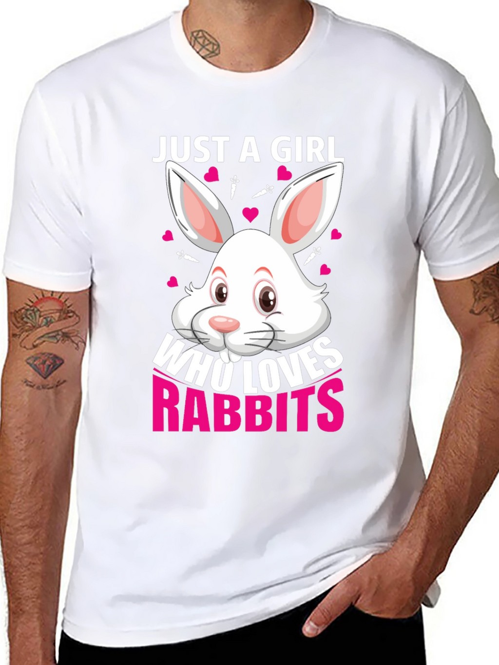 Just a Girl Who Loves Rabbits T-Shirt - Black