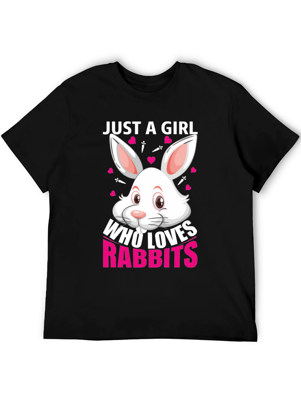 Just a Girl Who Loves Rabbits T-Shirt - Black