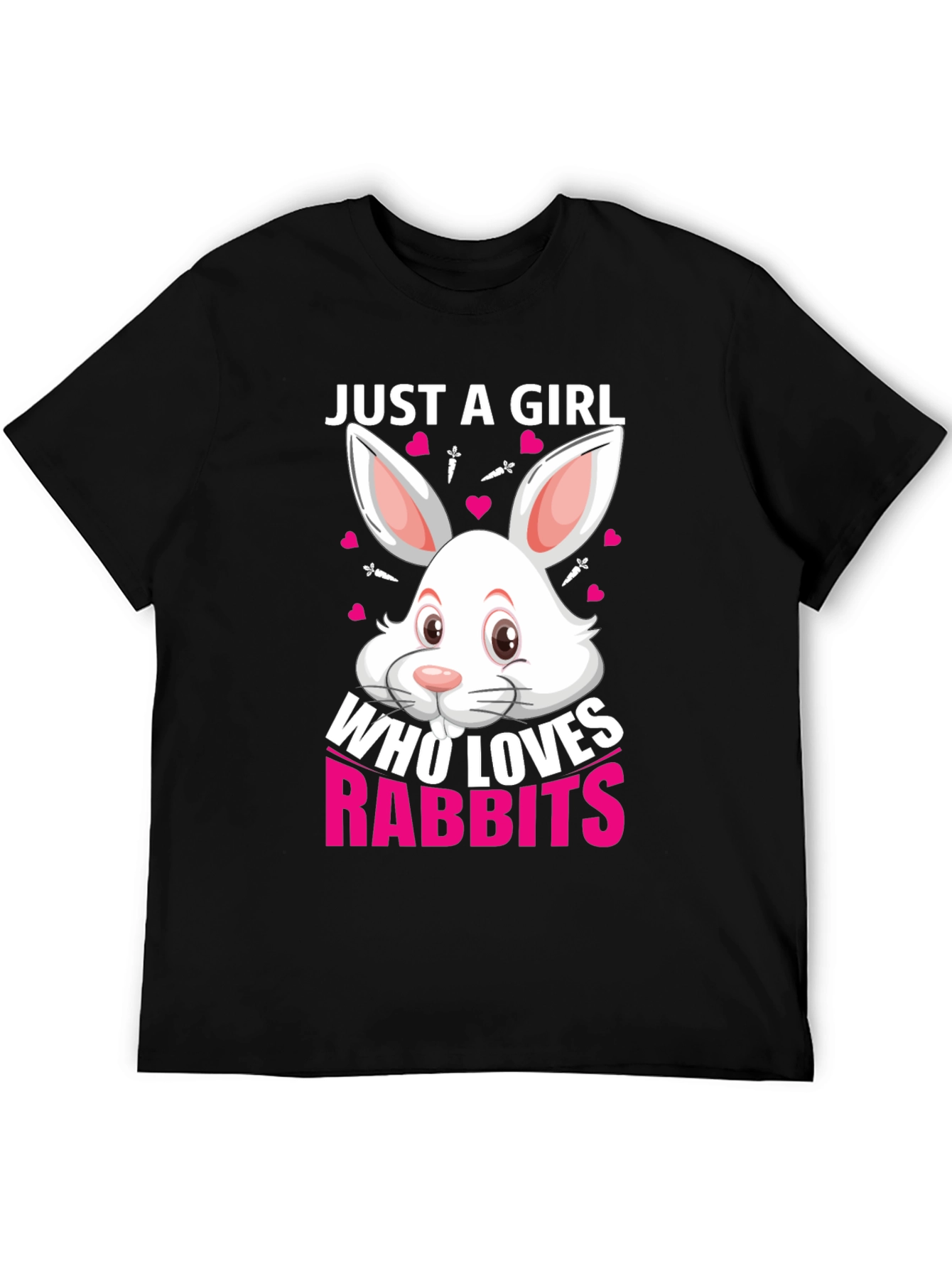 Just a Girl Who Loves Rabbits T-Shirt - Black