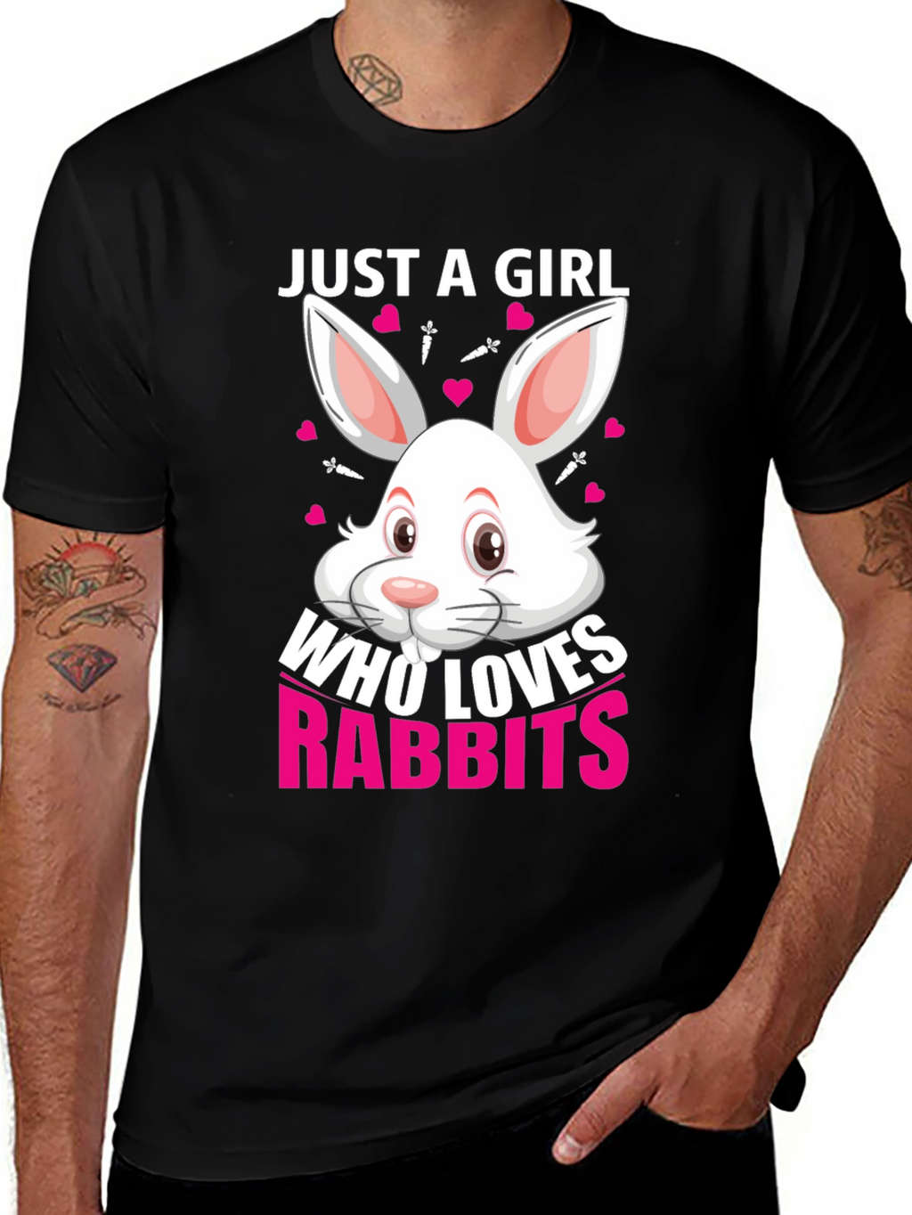 Just a Girl Who Loves Rabbits T-Shirt - Black