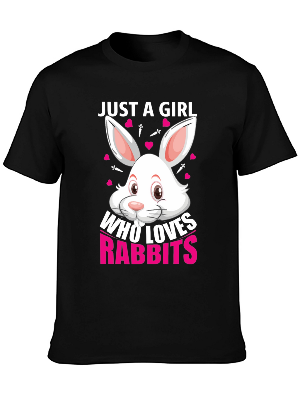Just a Girl Who Loves Rabbits T-Shirt - Black
