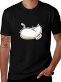 Siesta Cat Graphic Tee - Stylish Comfort