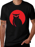 Owl Silhouette Graphic T-Shirt - Mens Black Tee