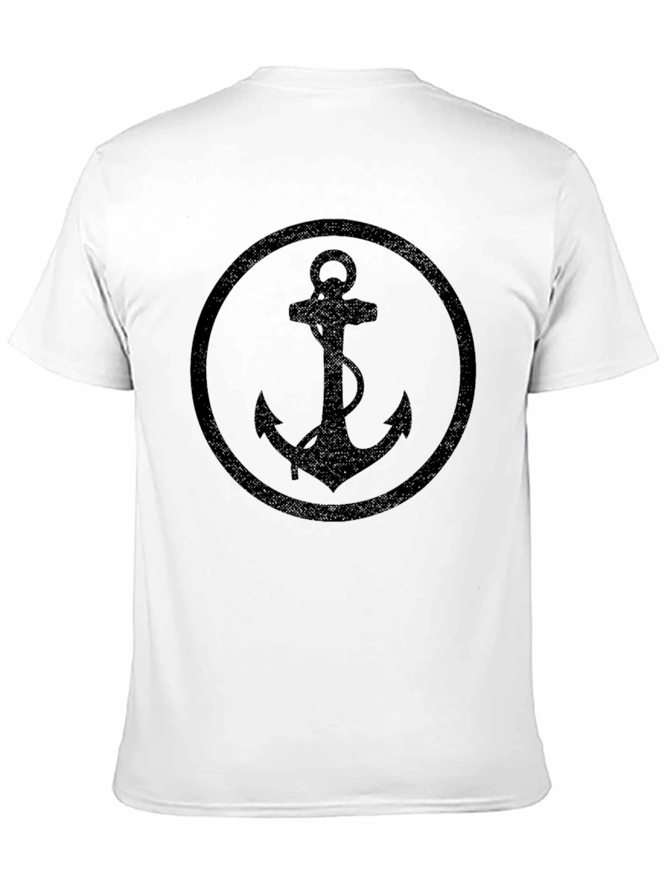 Nautical Anchor Graphic T-Shirt - Black