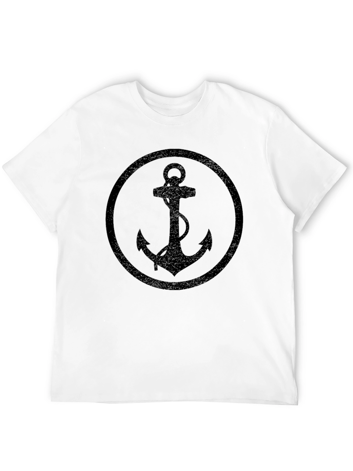 Nautical Anchor Graphic T-Shirt - Black