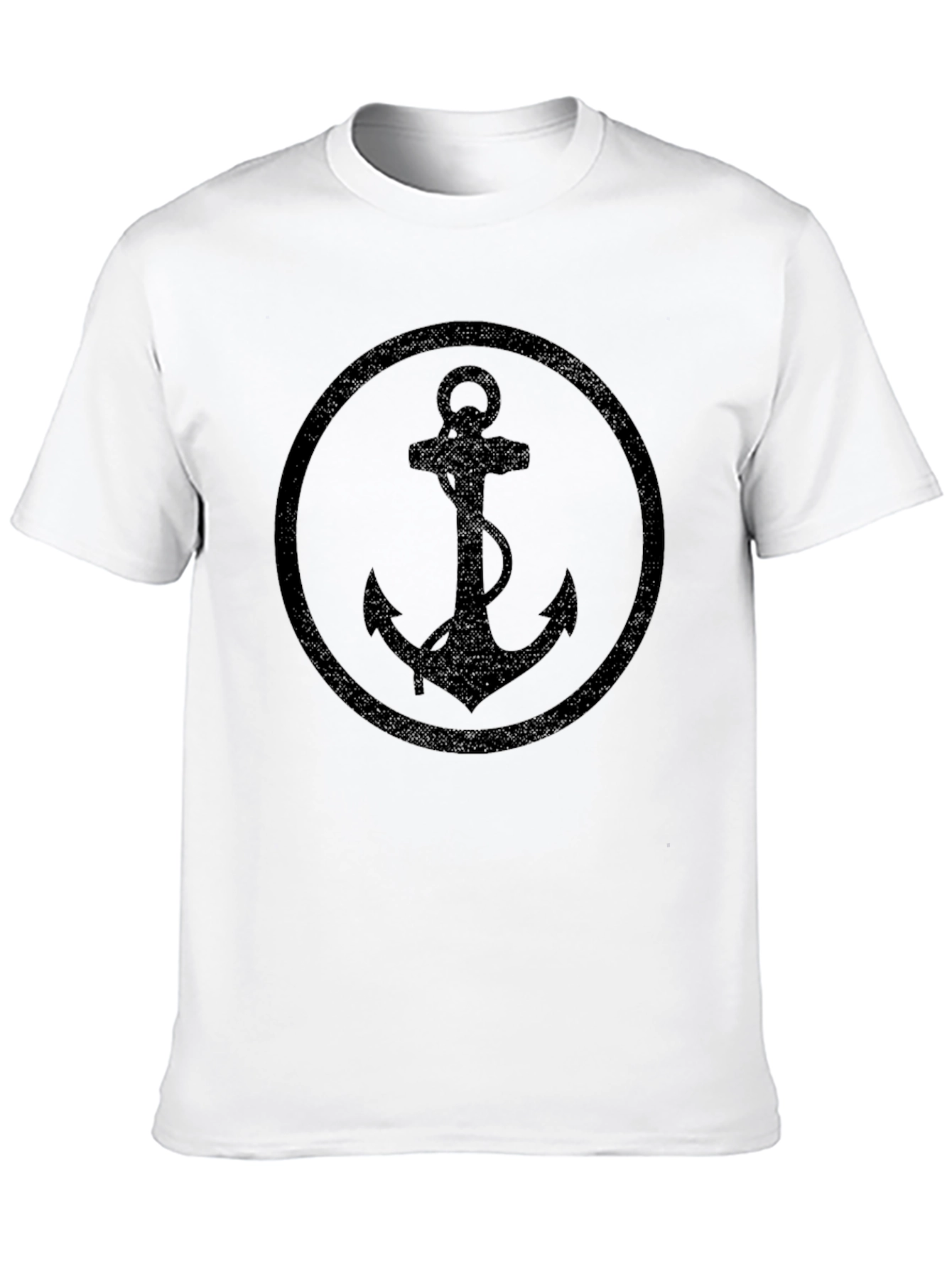 Nautical Anchor Graphic T-Shirt - Black
