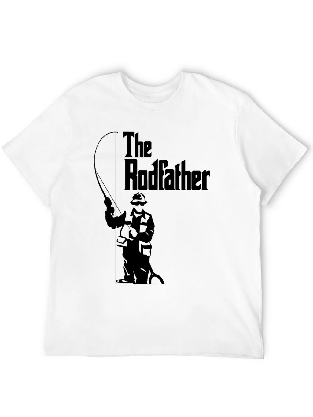 The Rodfather Graphic T-Shirt - Black Fishing Humor