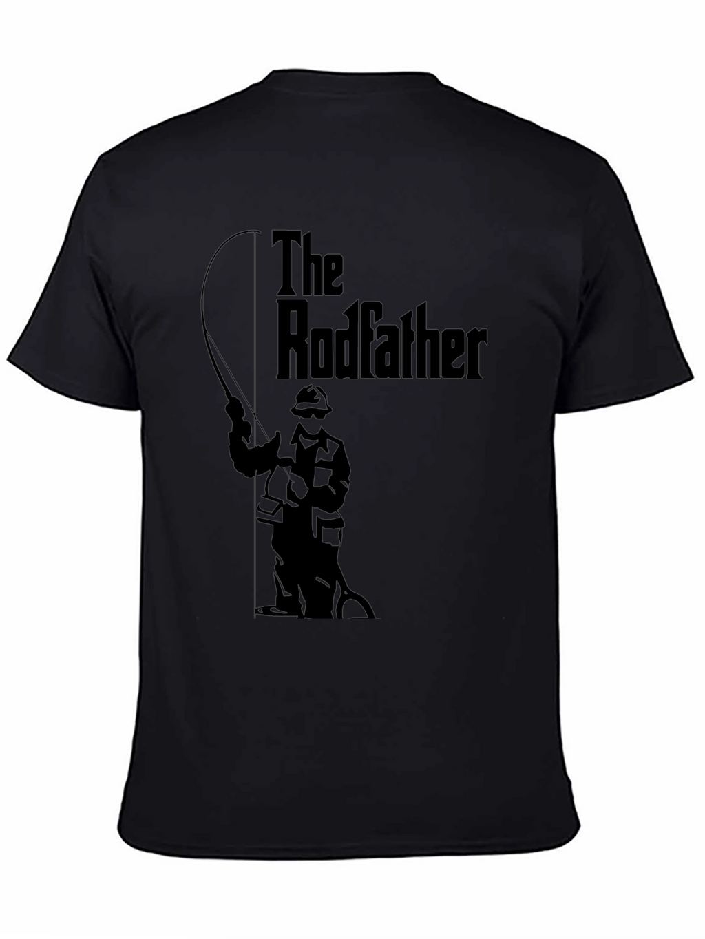 The Rodfather Graphic T-Shirt - Black Fishing Humor
