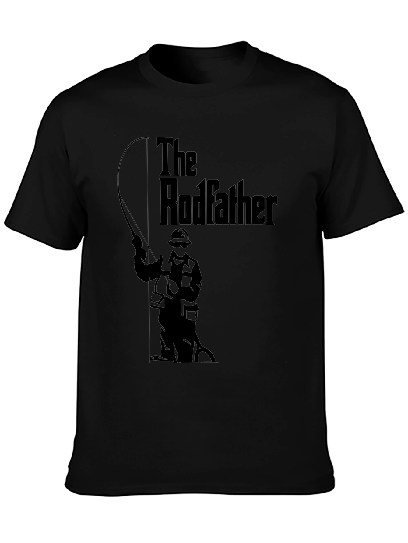 The Rodfather Graphic T-Shirt - Black Fishing Humor