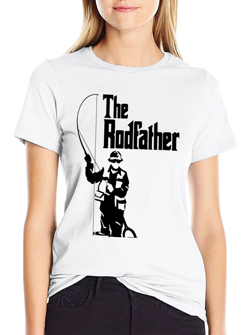 The Rodfather Graphic T-Shirt - Black Fishing Humor