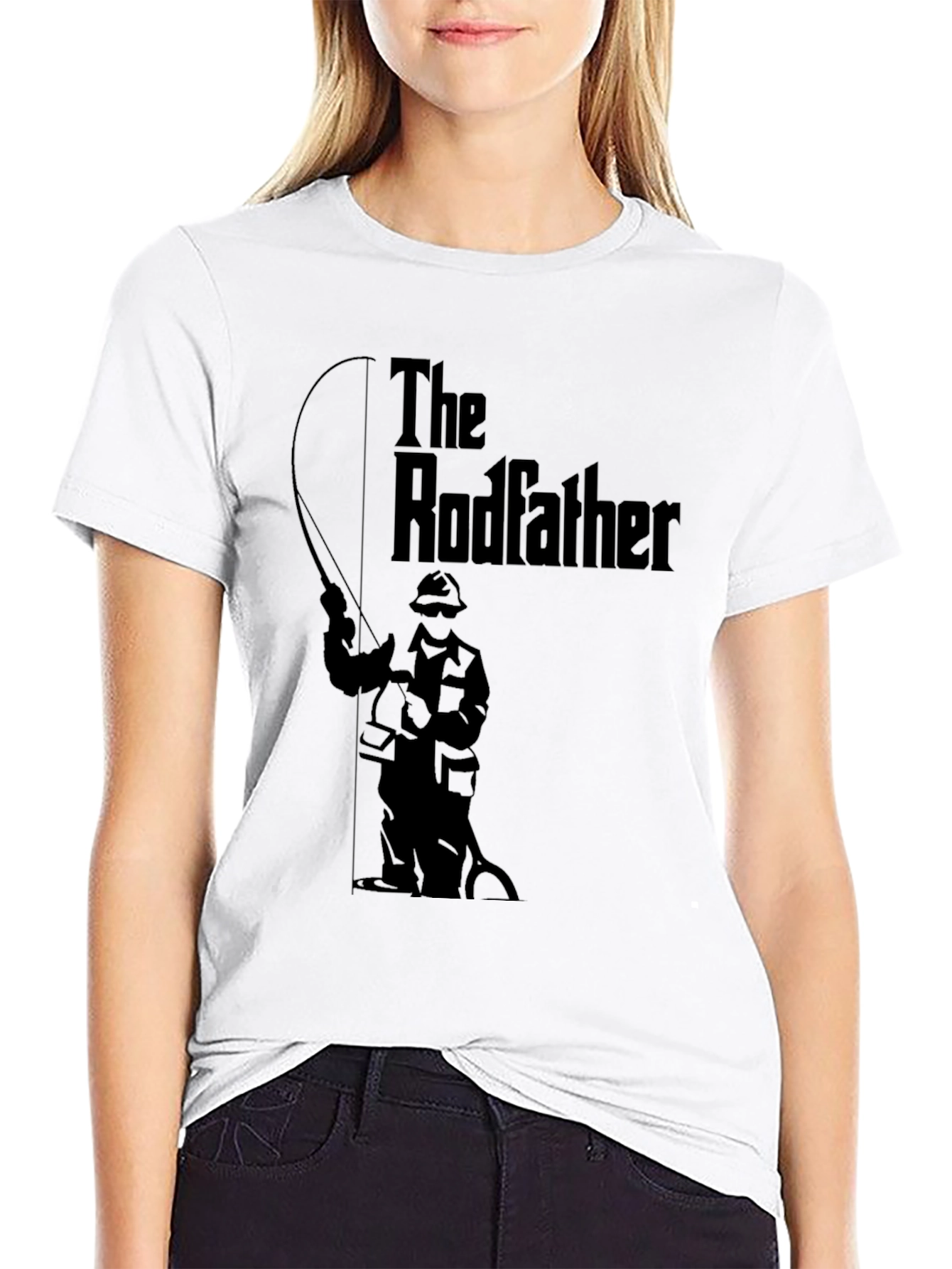 The Rodfather Graphic T-Shirt - Black Fishing Humor