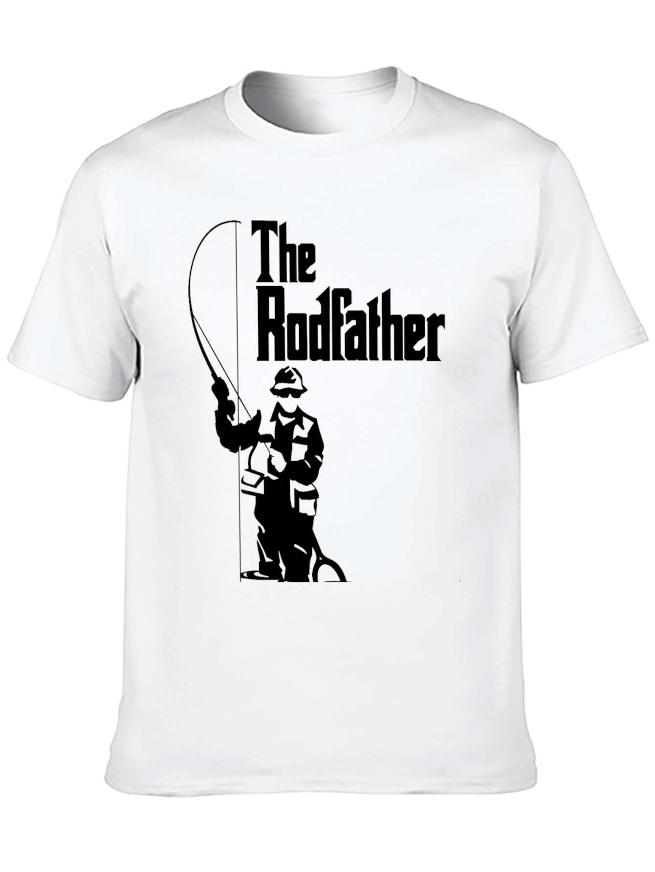 The Rodfather Graphic T-Shirt - Black Fishing Humor