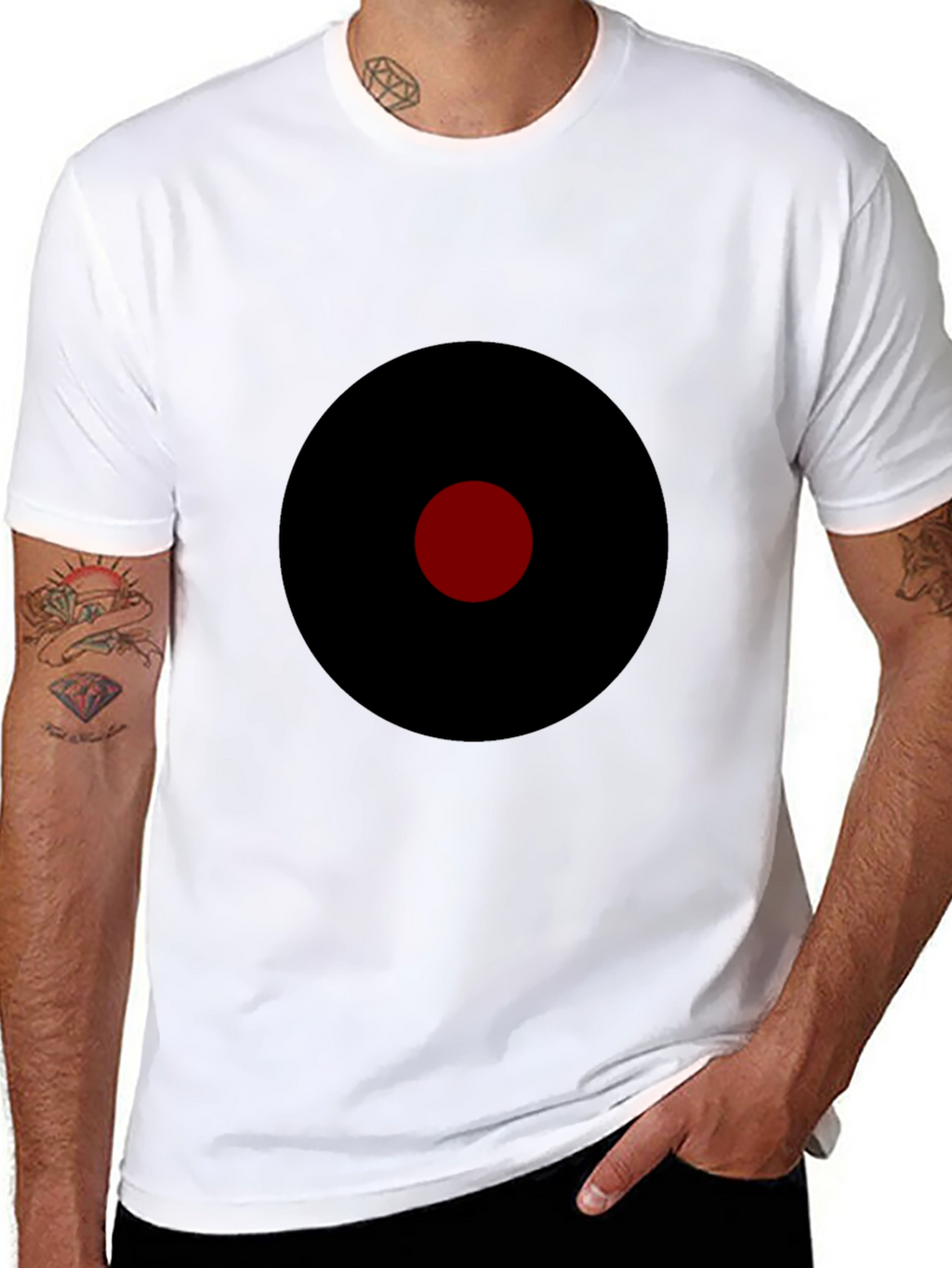 Mens Black T-Shirt with Target Graphic