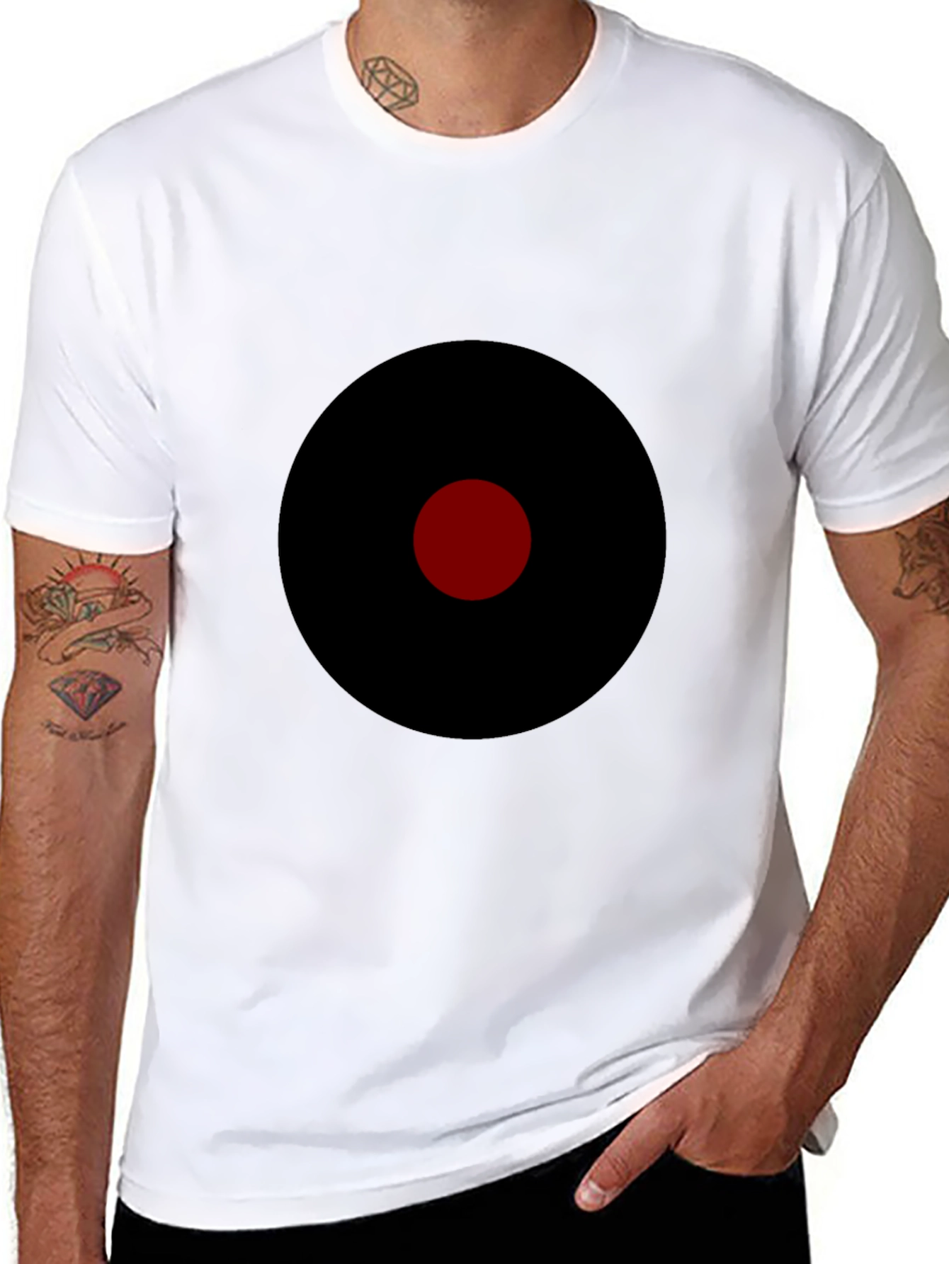 Mens Black T-Shirt with Target Graphic
