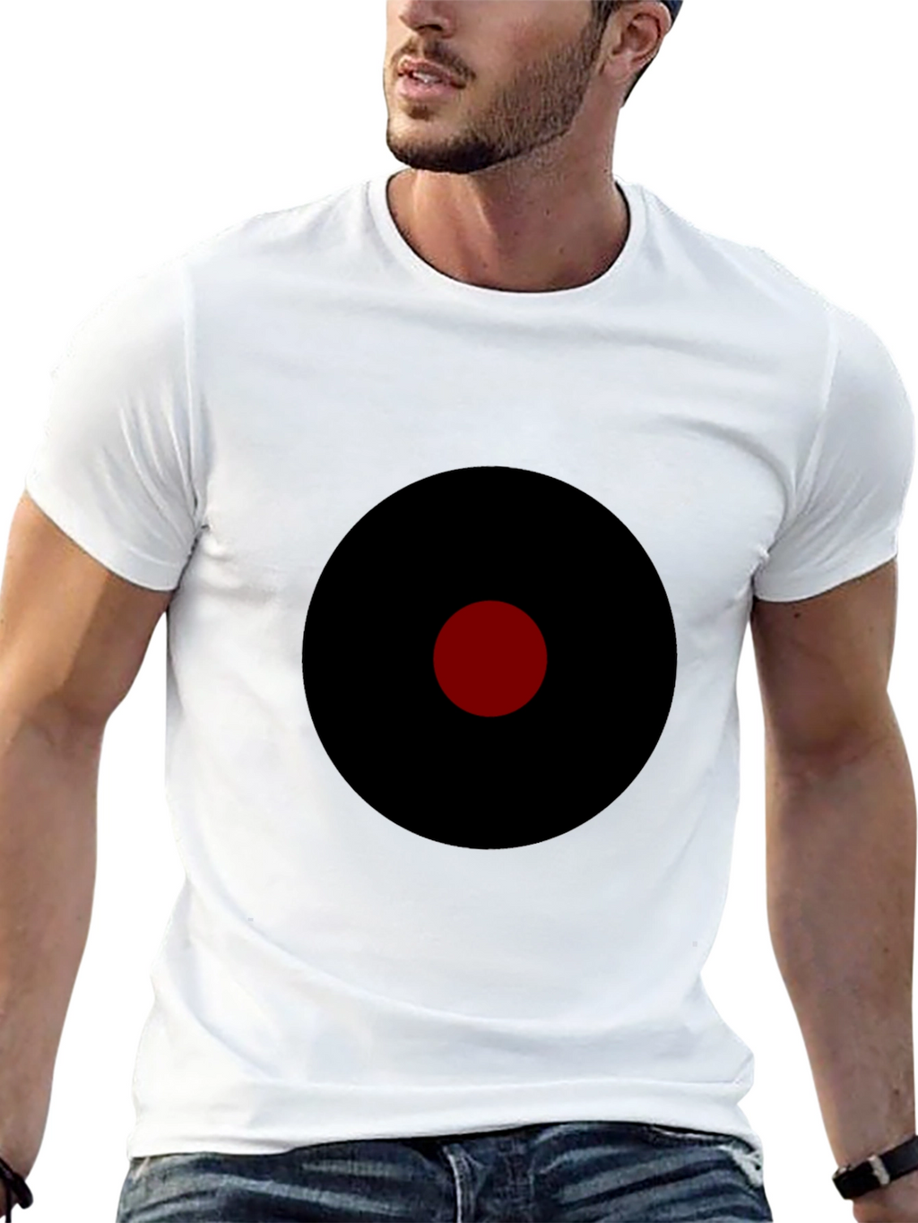 Mens Black T-Shirt with Target Graphic