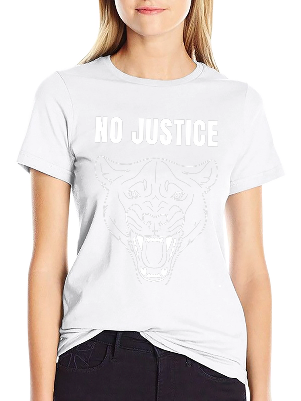No Justice Panther Graphic T-Shirt