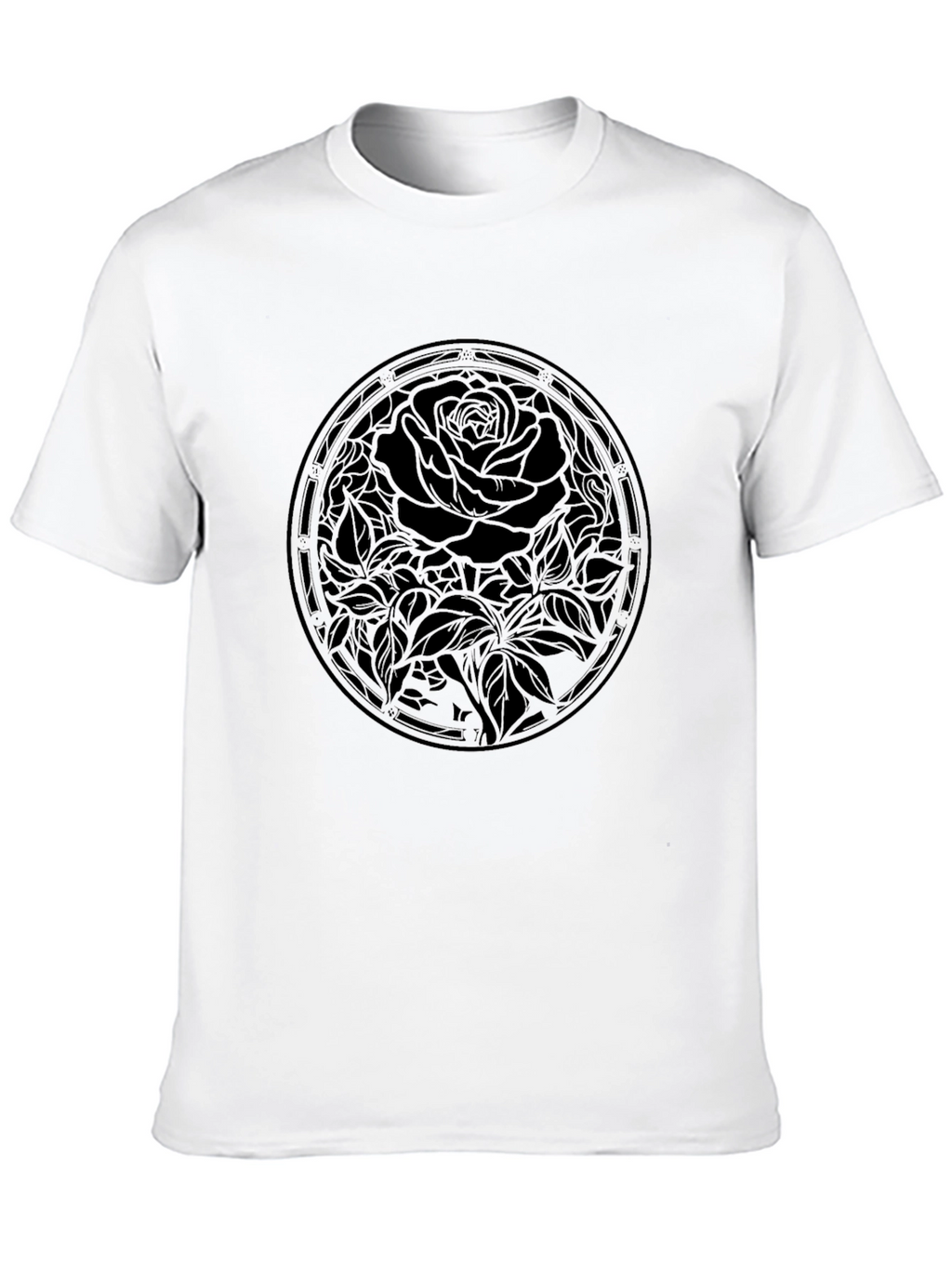 Mens Black Rose Graphic Tee