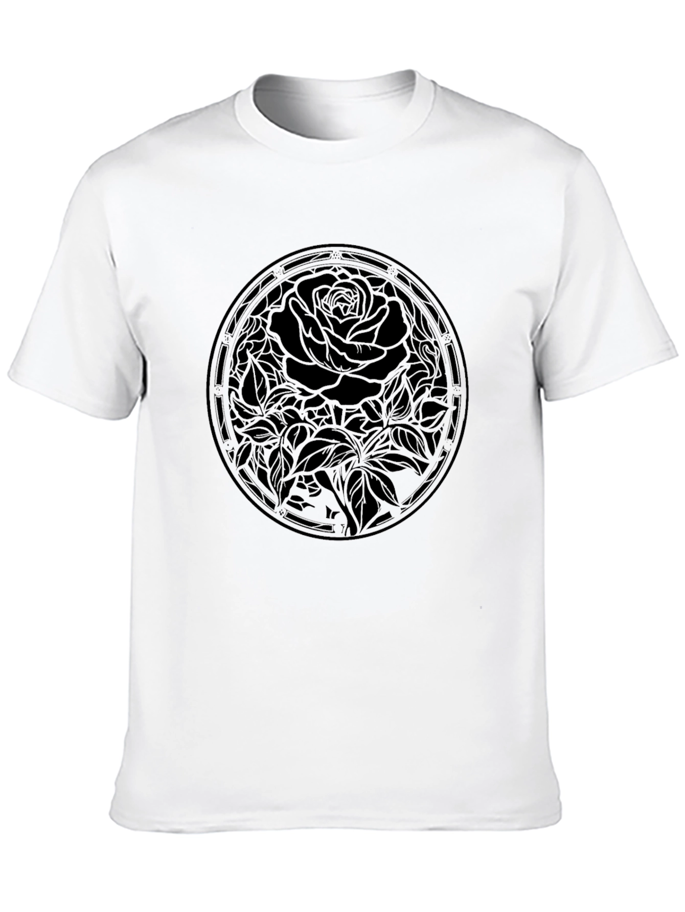Mens Black Rose Graphic Tee