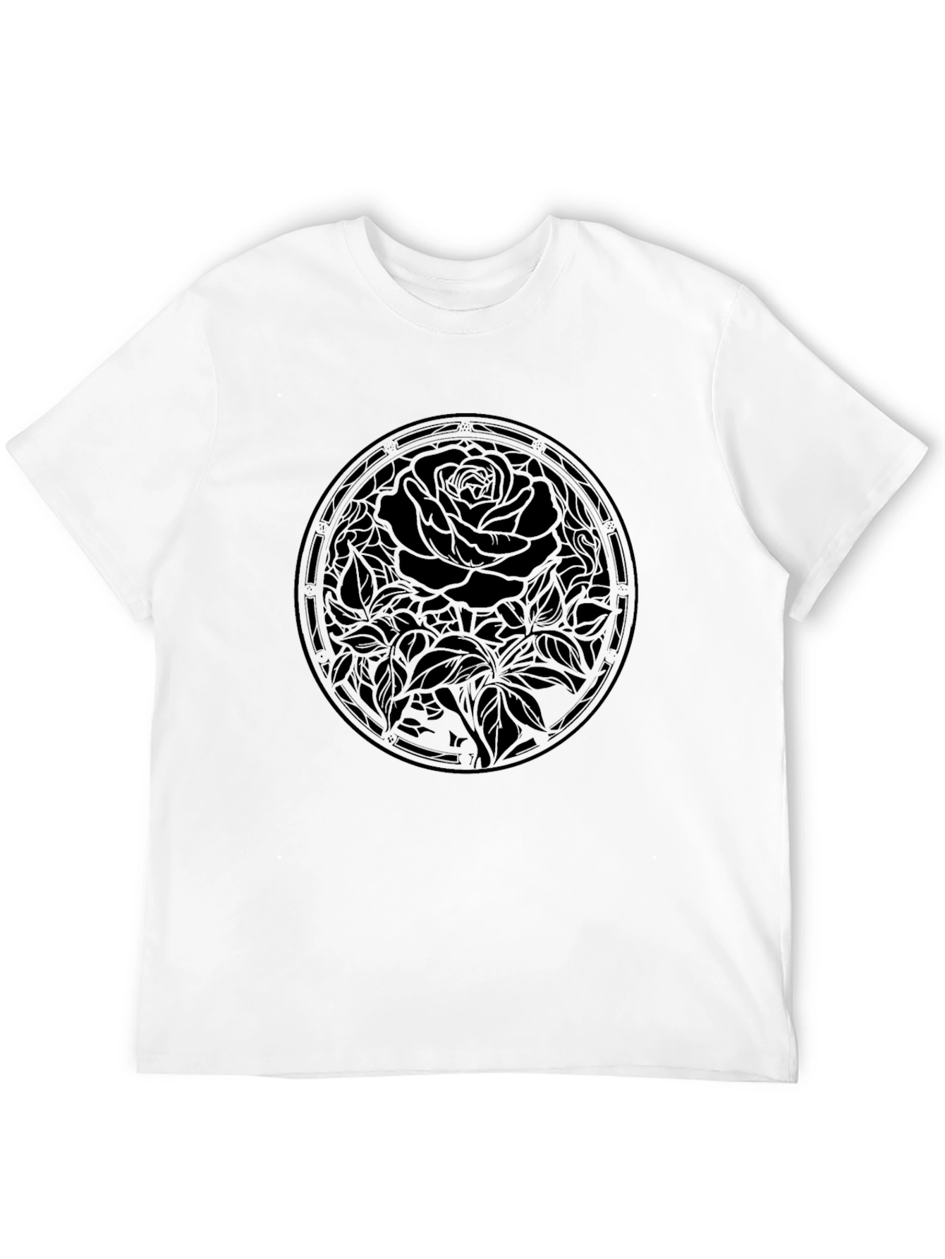 Mens Black Rose Graphic Tee