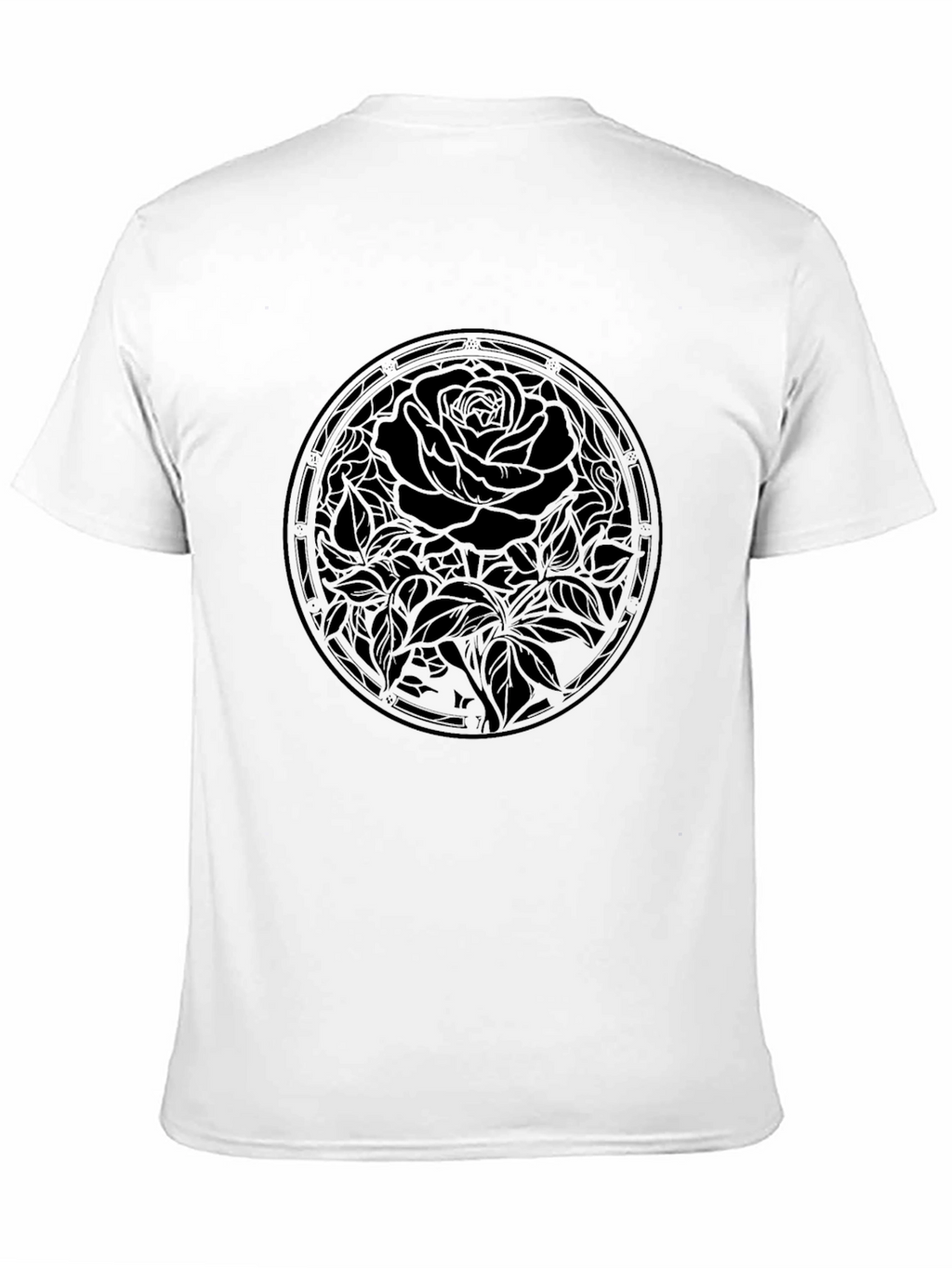 Mens Black Rose Graphic Tee