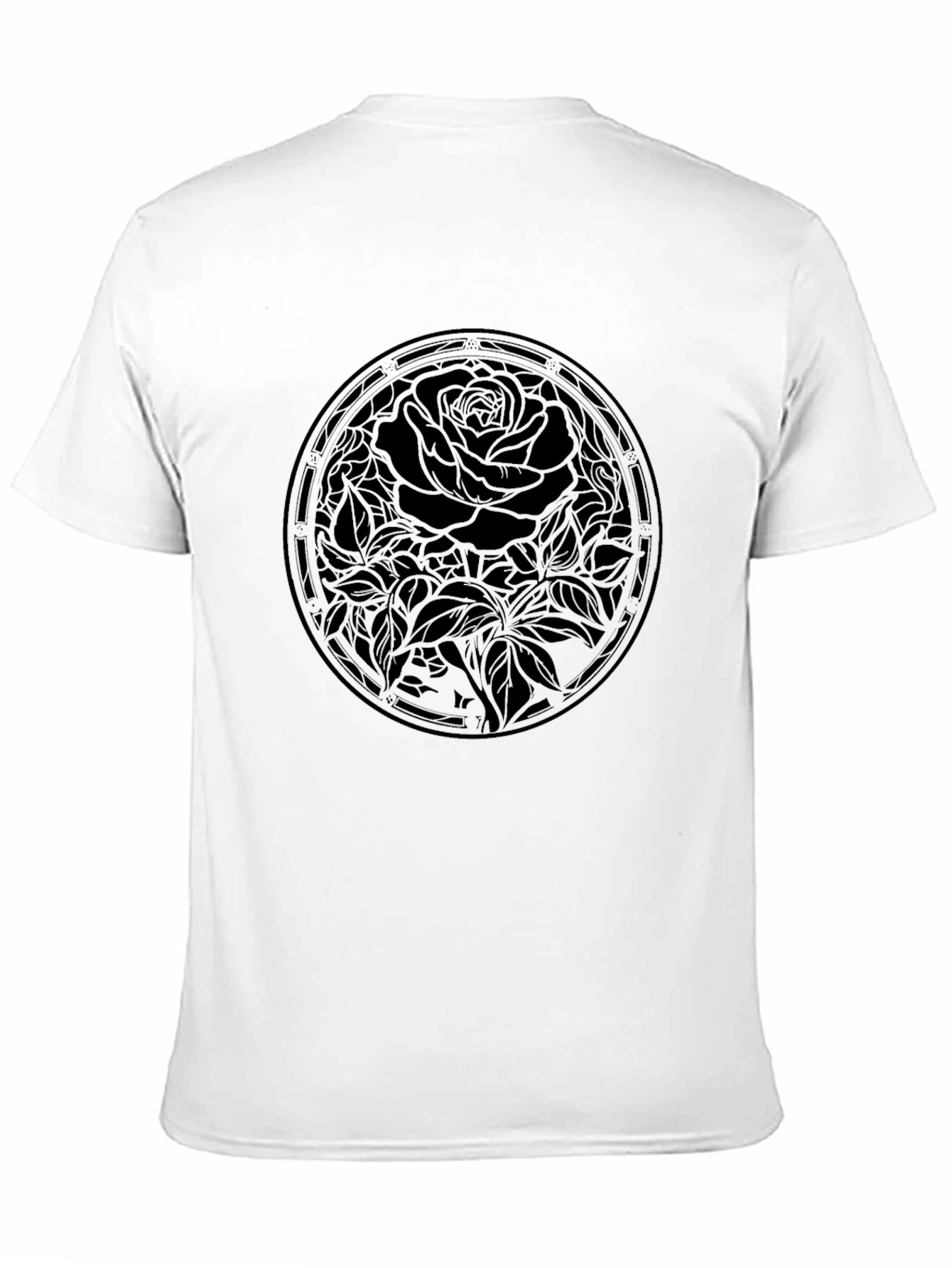 Mens Black Rose Graphic Tee