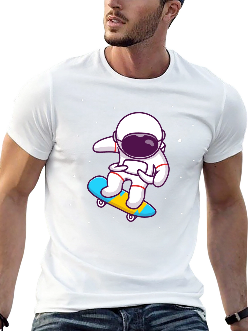 Astronaut Skateboard T-Shirt - Space Skater Tee