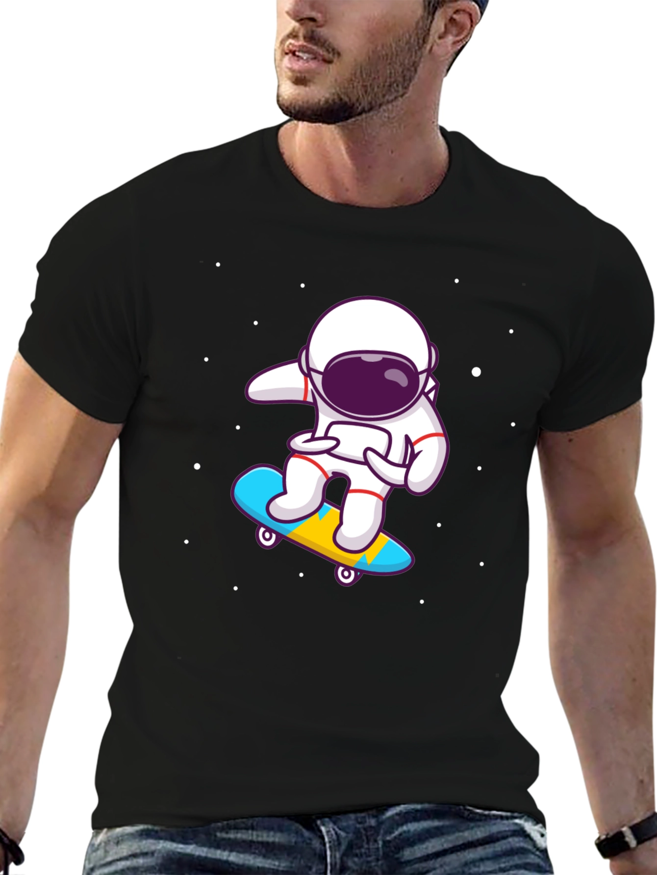 Astronaut Skateboard T-Shirt - Space Skater Tee