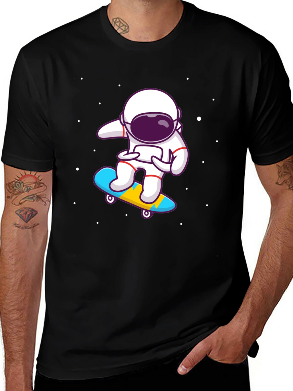 Astronaut Skateboard T-Shirt - Space Skater Tee