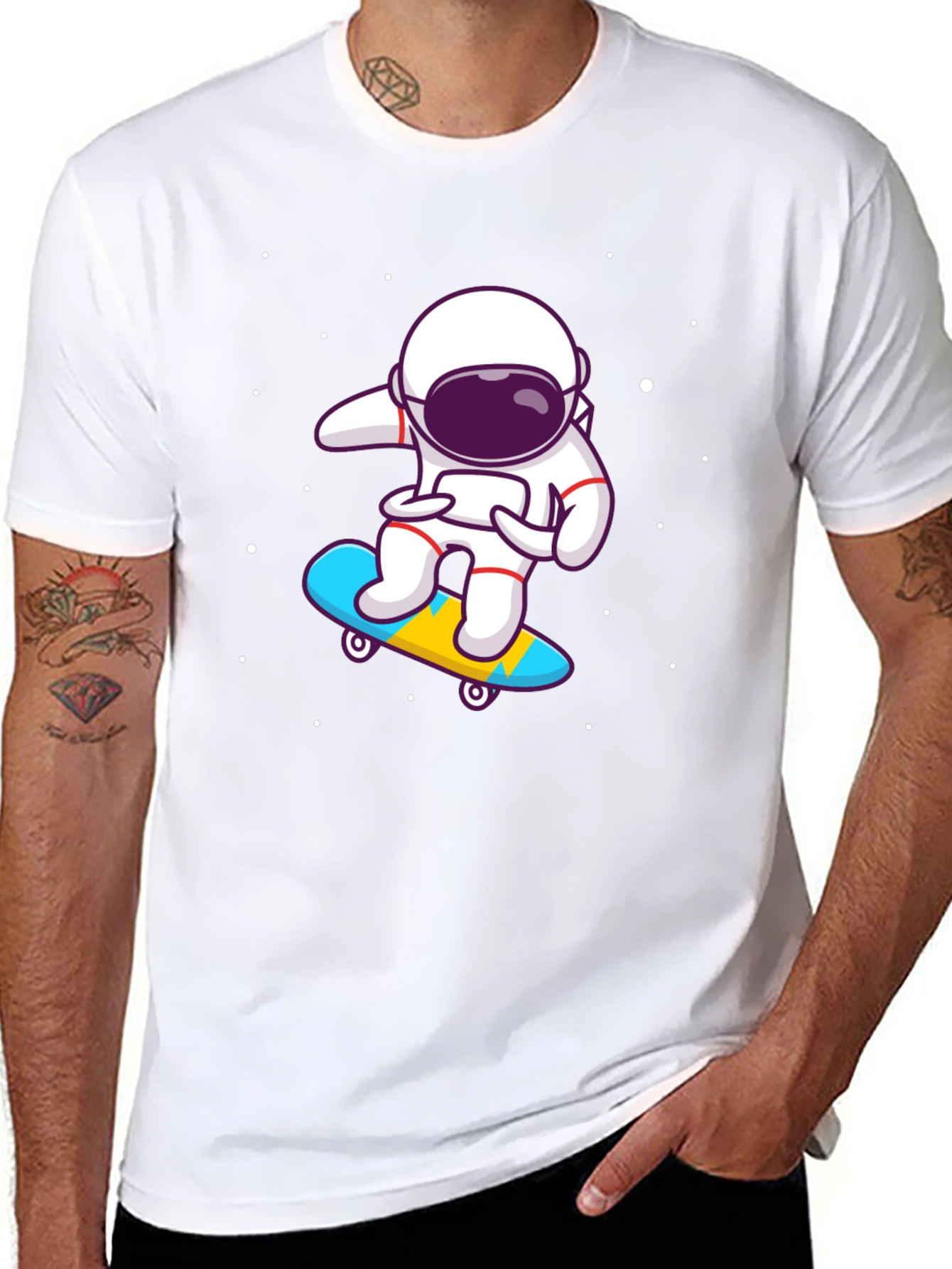 Astronaut Skateboard T-Shirt - Space Skater Tee