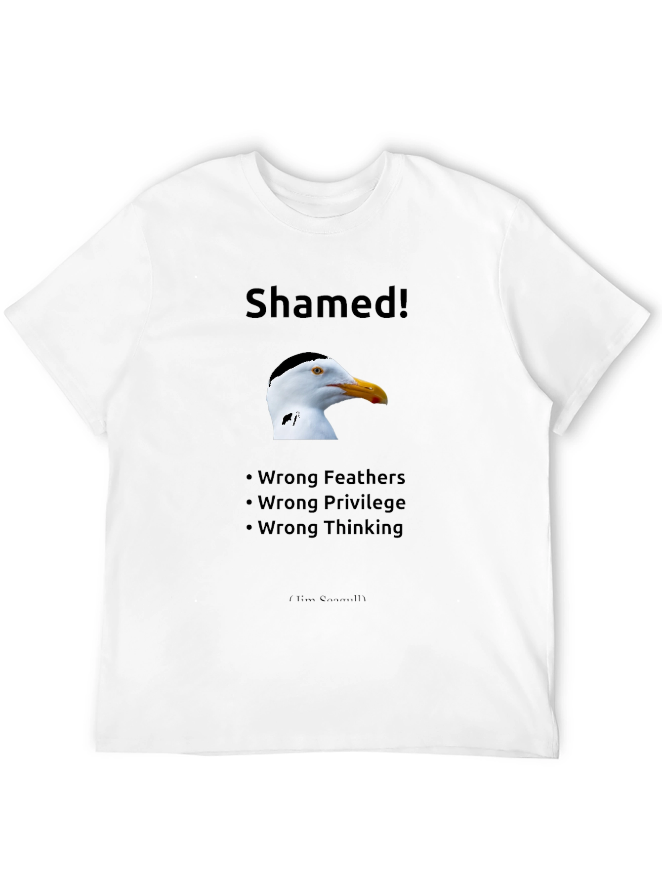 Shamed Seagull Graphic T-Shirt - Bold Statement Tee
