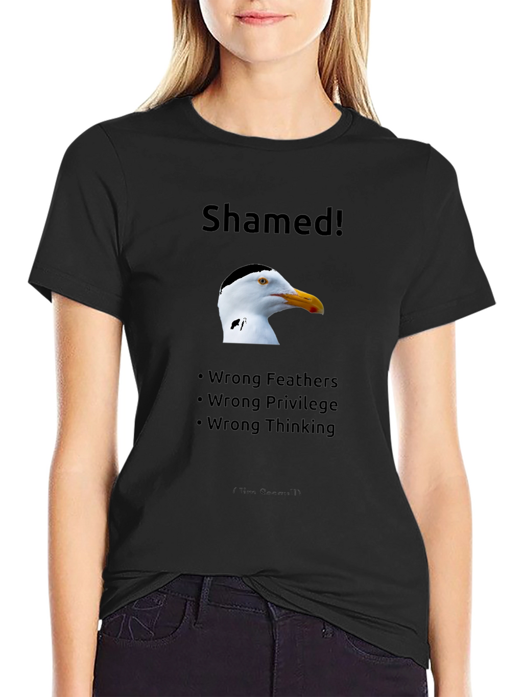 Shamed Seagull Graphic T-Shirt - Bold Statement Tee