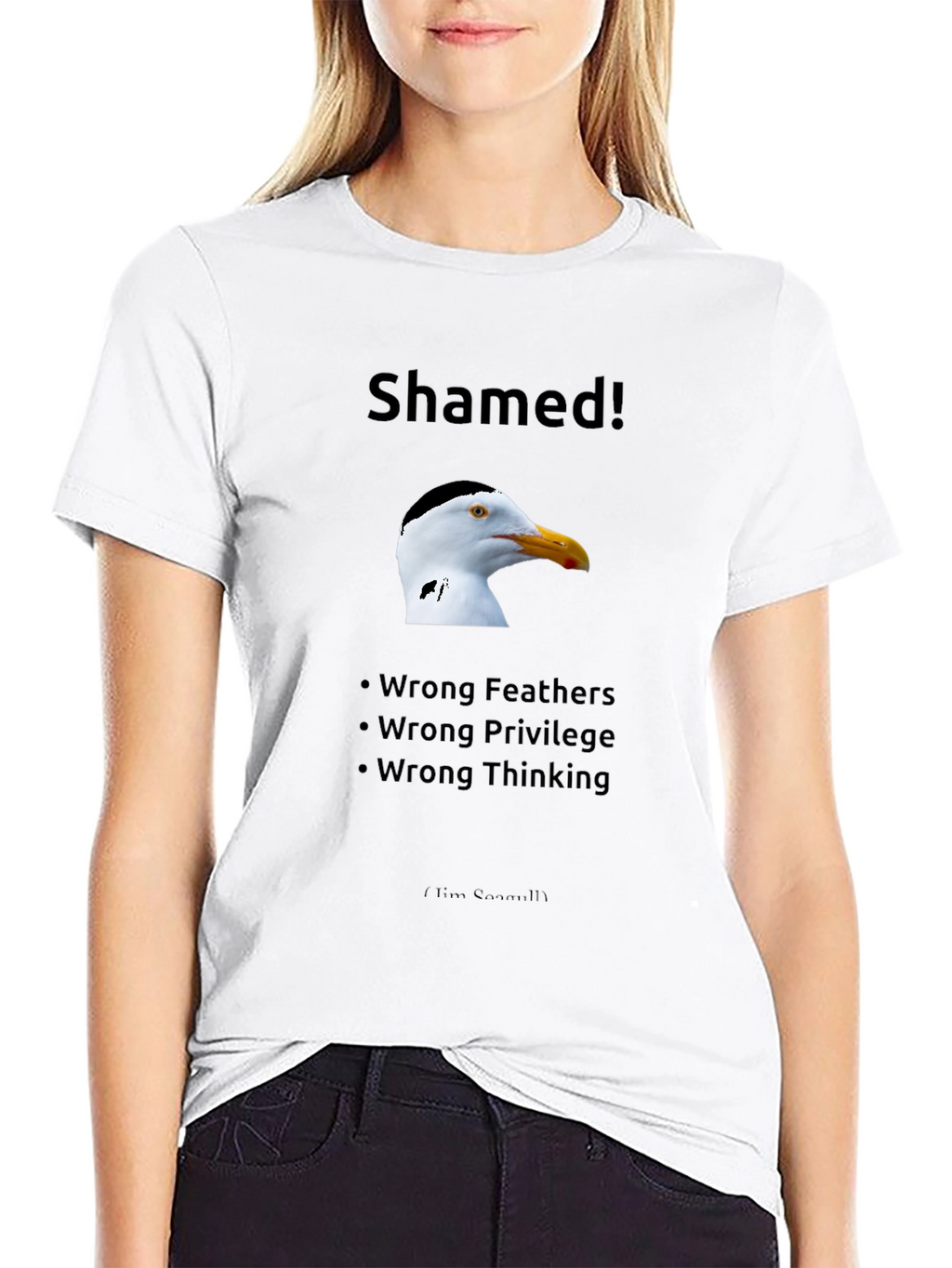 Shamed Seagull Graphic T-Shirt - Bold Statement Tee