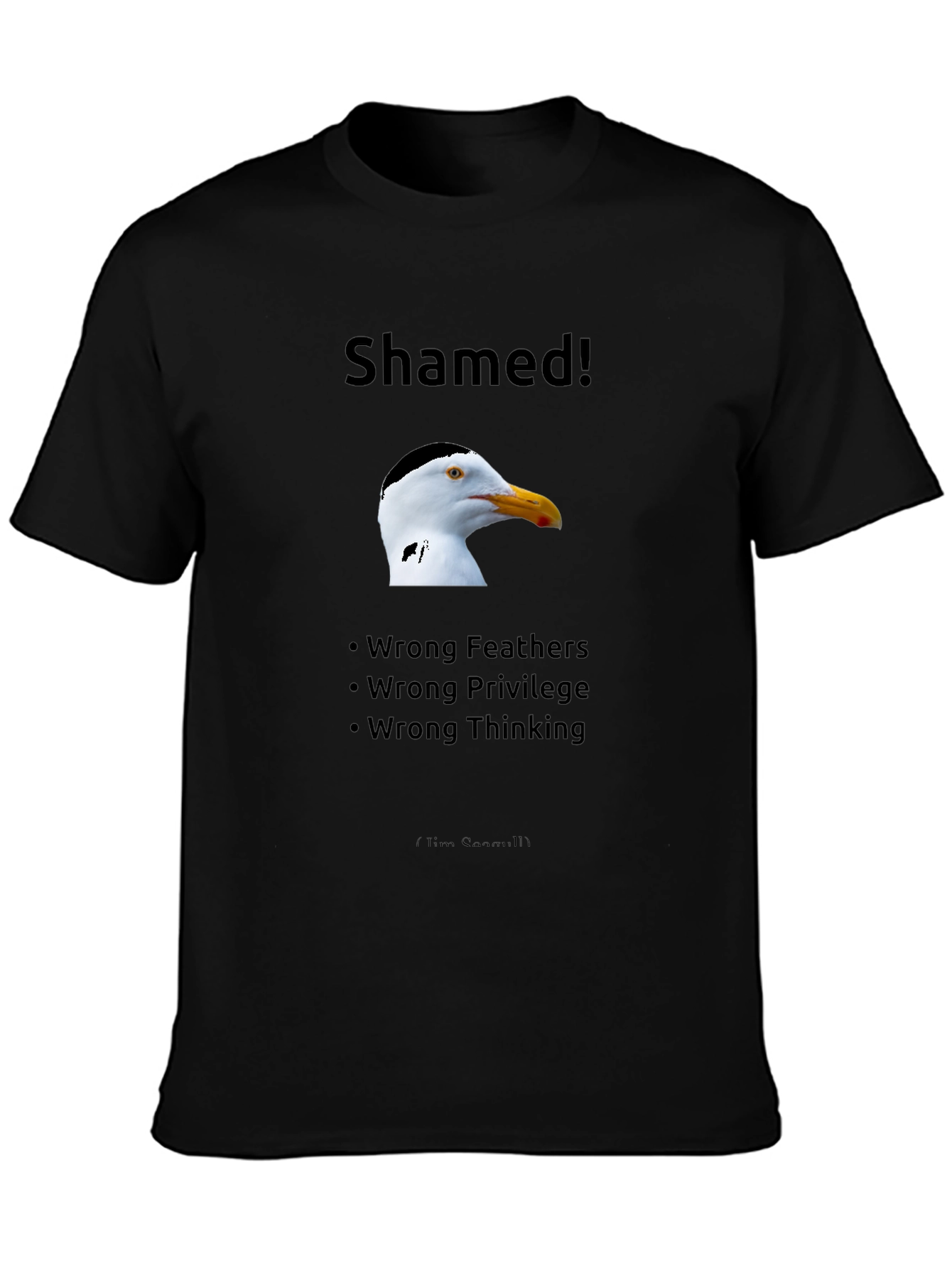 Shamed Seagull Graphic T-Shirt - Bold Statement Tee