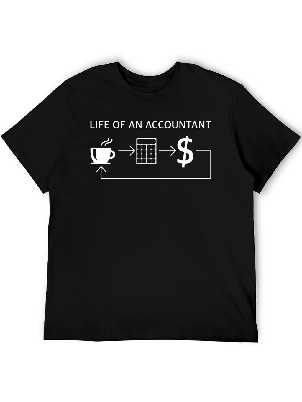 Accountant Life Cycle Black T-Shirt