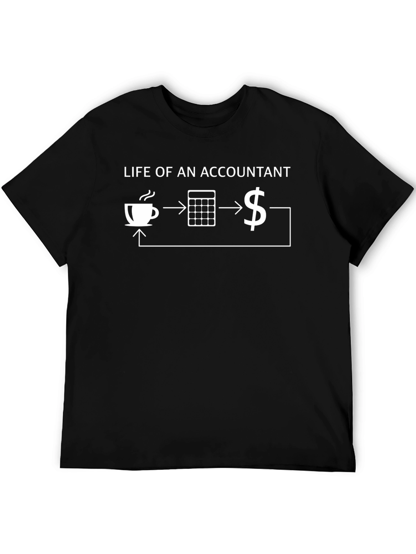 Accountant Life Cycle Black T-Shirt