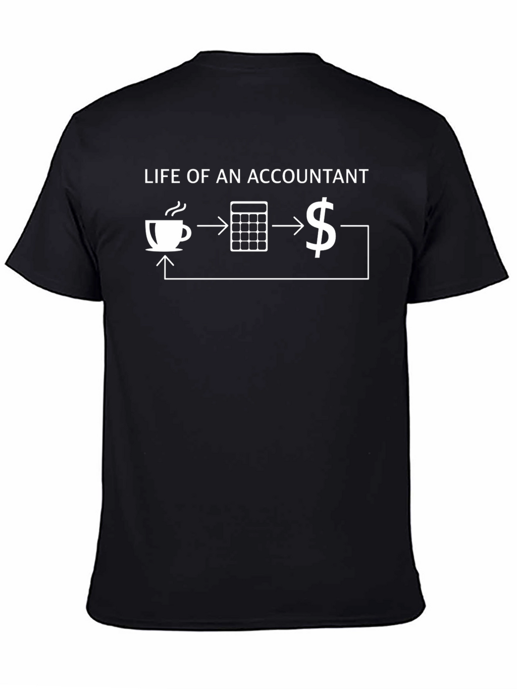 Accountant Life Cycle Black T-Shirt