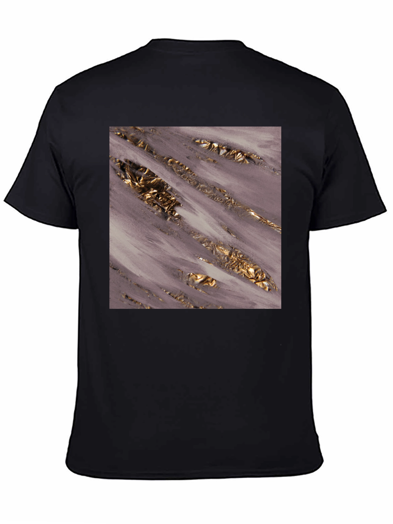 Stylish Abstract Art Print Black T-Shirt