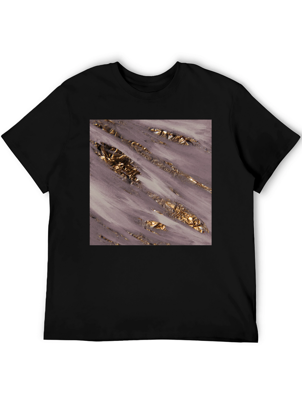 Stylish Abstract Art Print Black T-Shirt