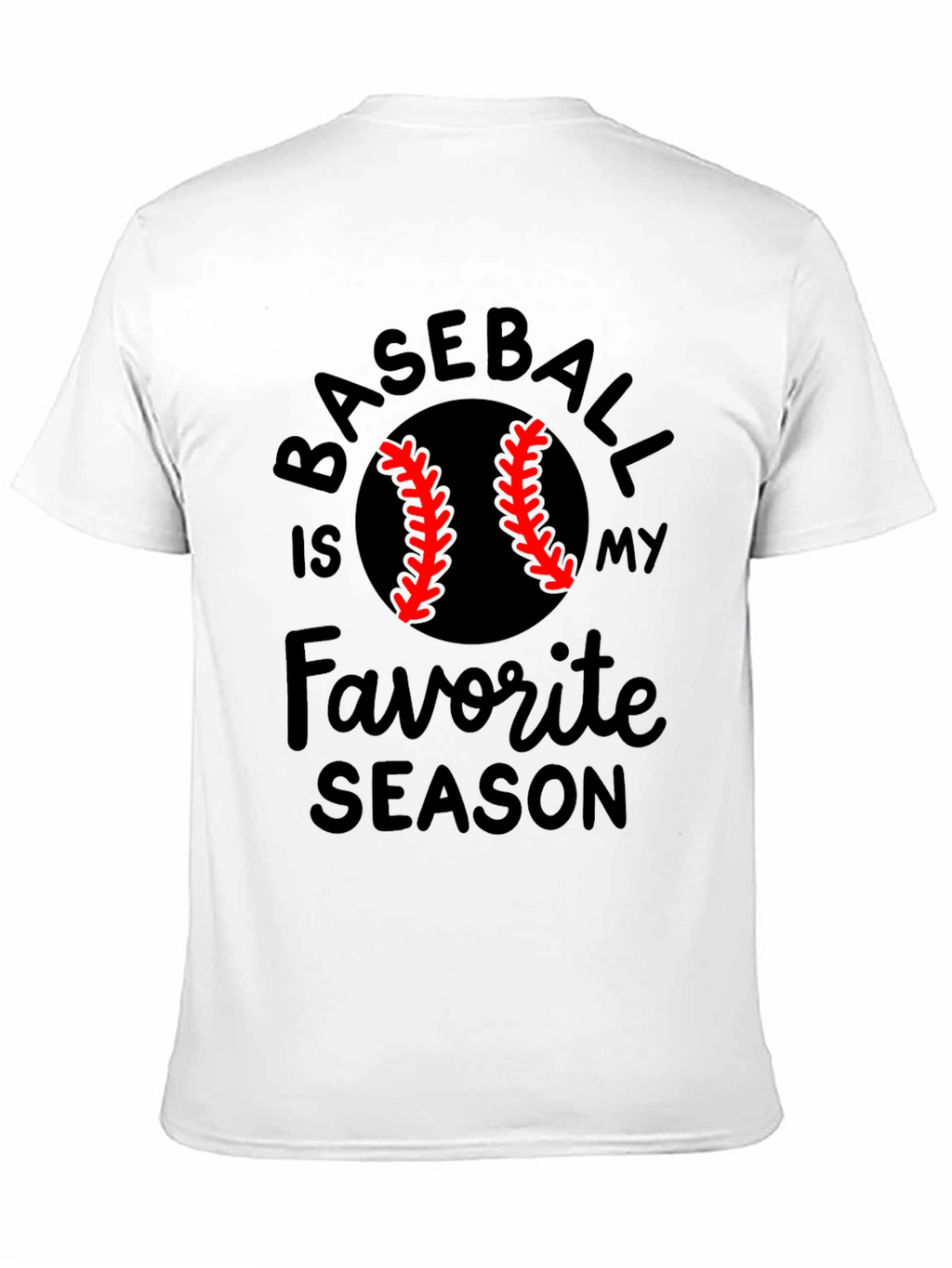 Baseball Is My Favorite Season Black T-Shirt