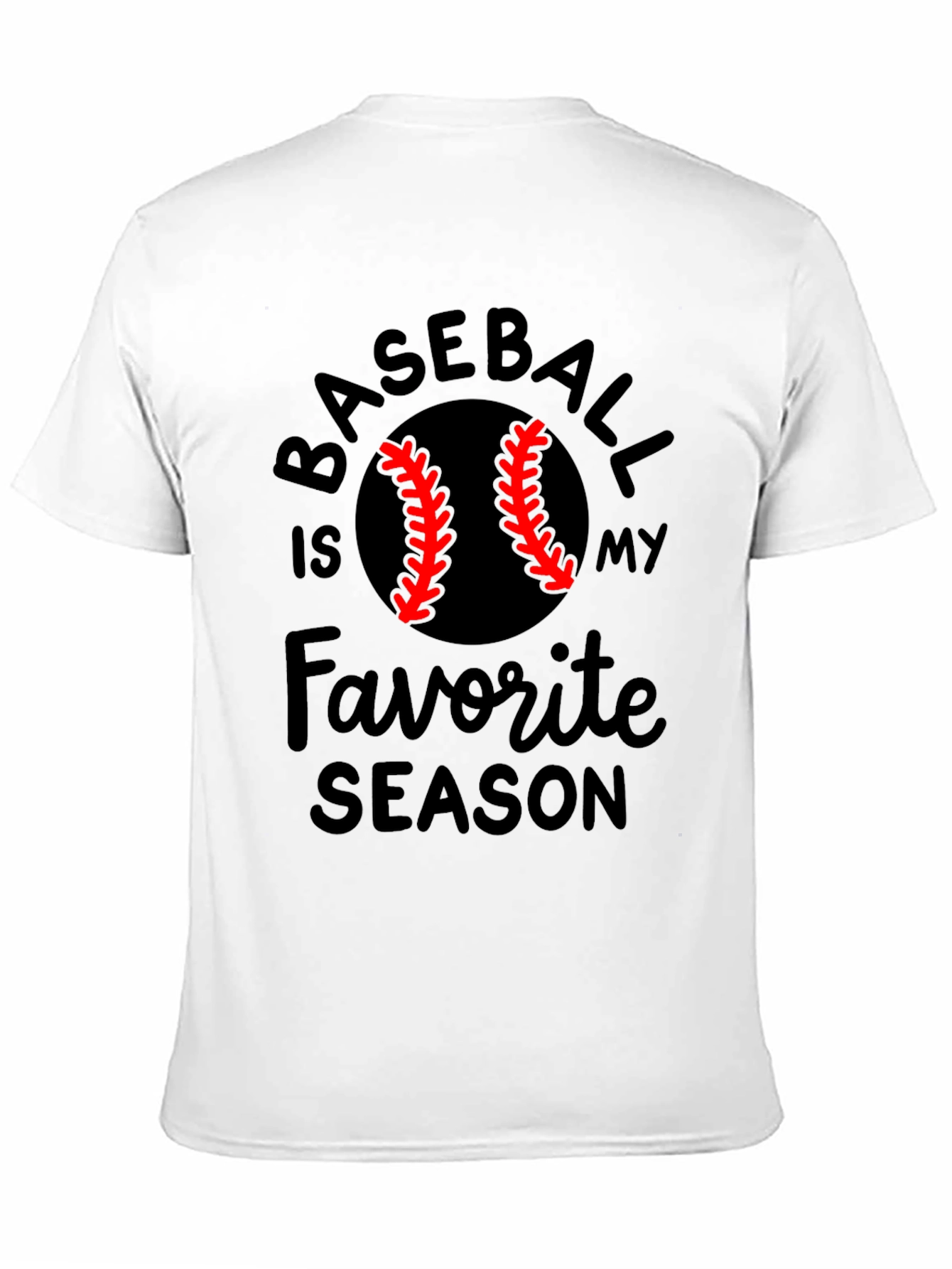 Baseball Is My Favorite Season Black T-Shirt