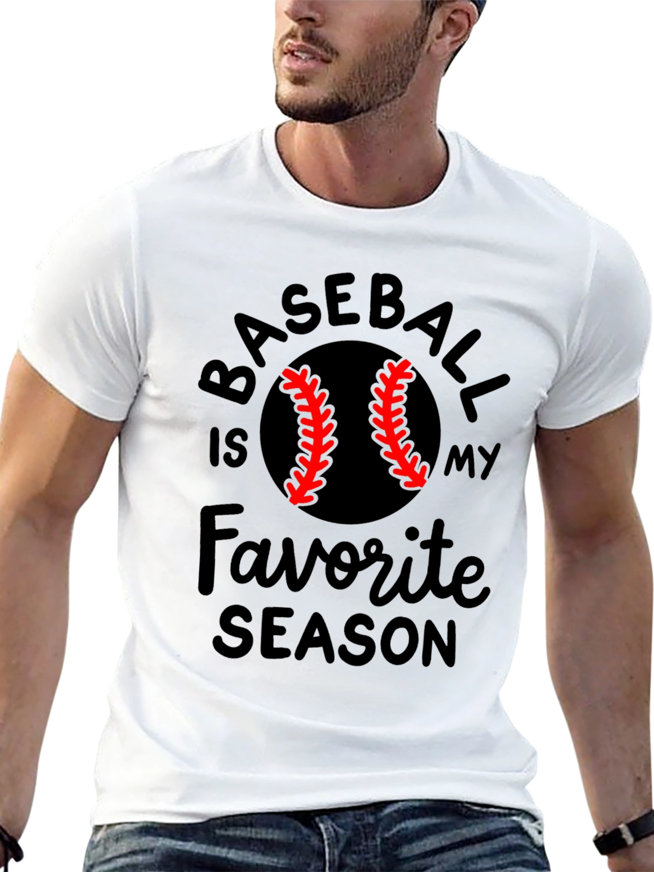 Baseball Is My Favorite Season Black T-Shirt