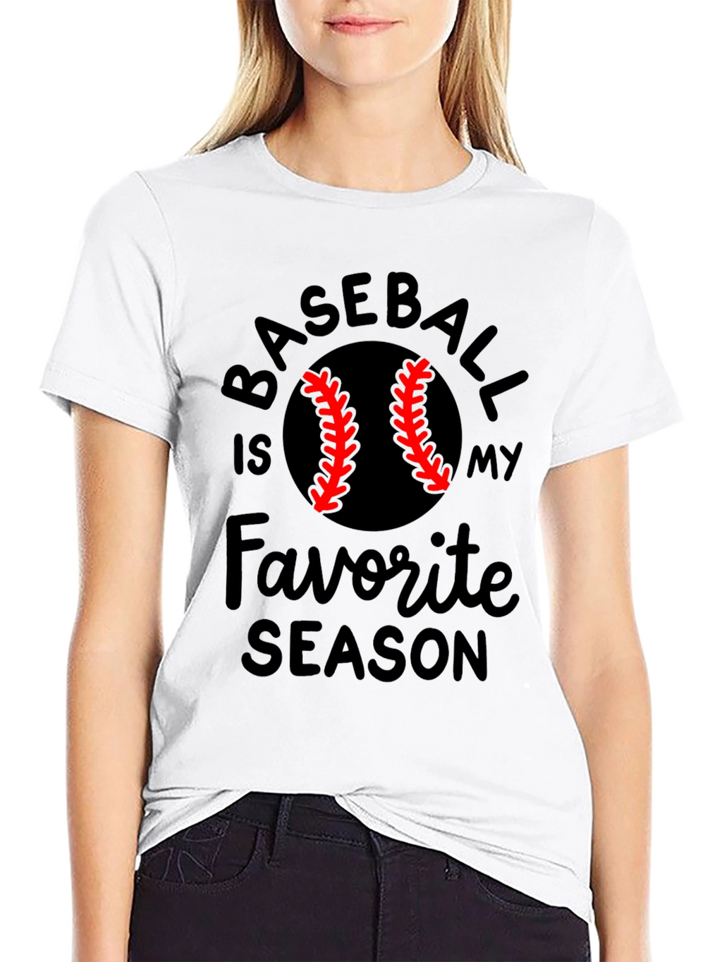 Baseball Is My Favorite Season Black T-Shirt