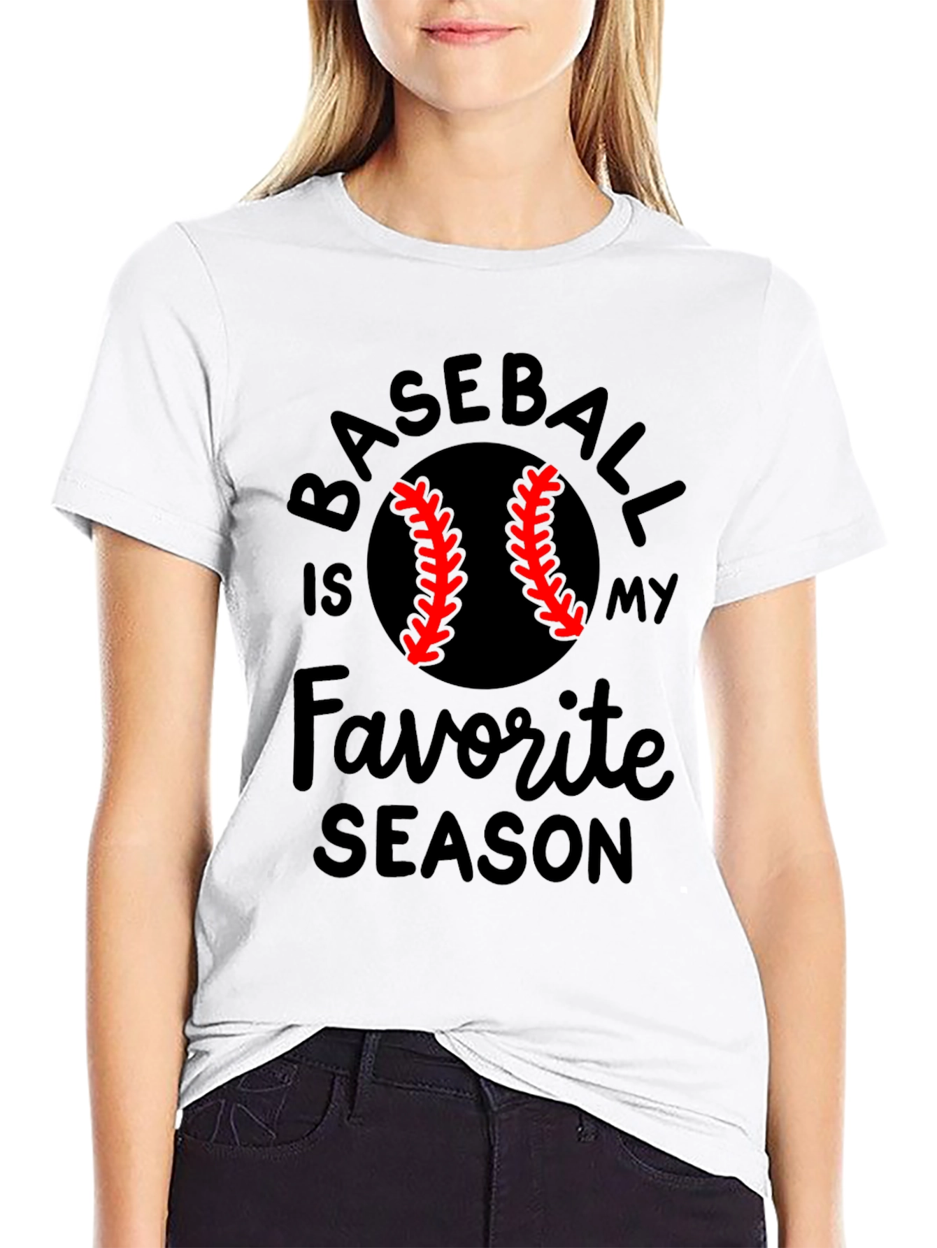 Baseball Is My Favorite Season Black T-Shirt