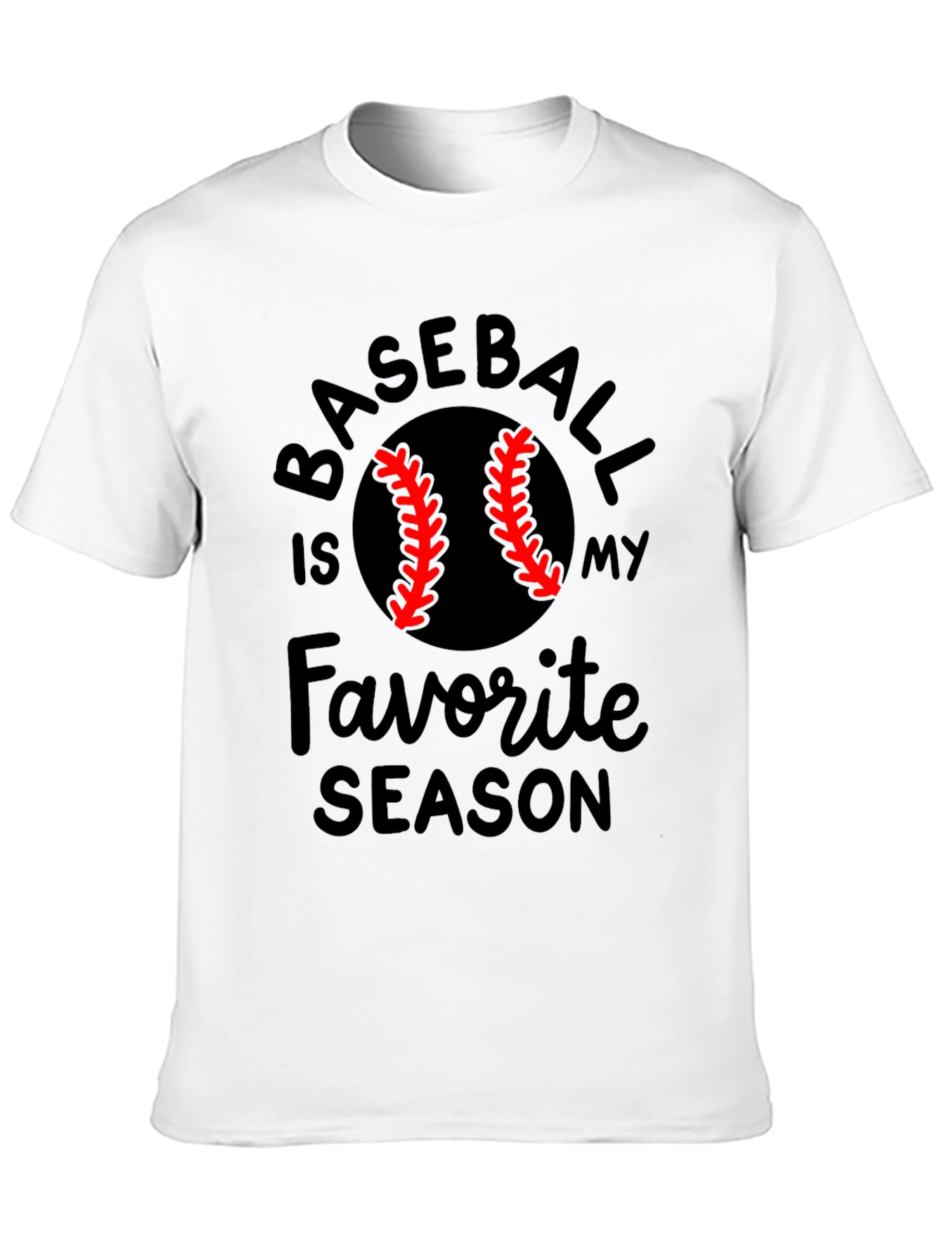 Baseball Is My Favorite Season Black T-Shirt