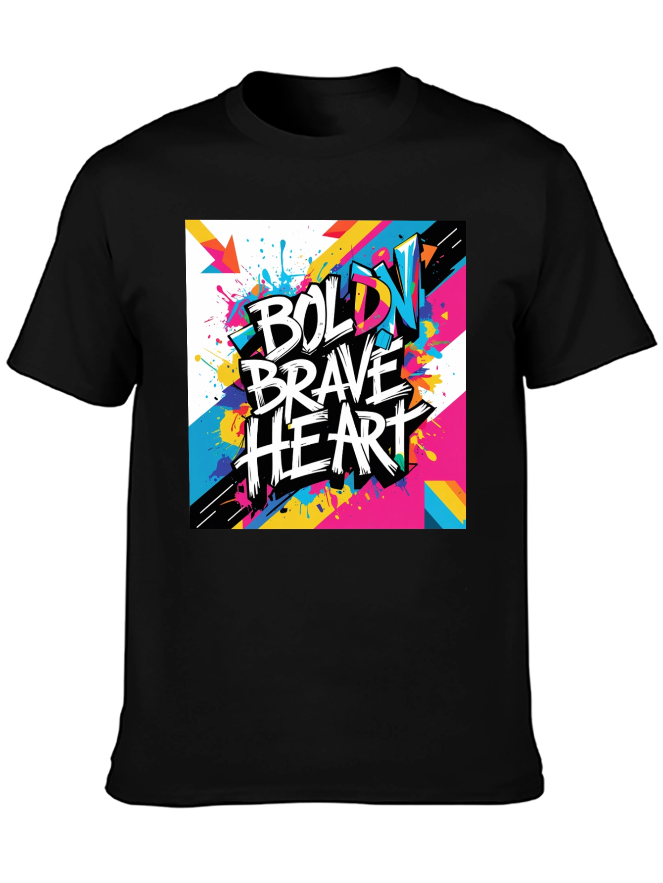 Bold Brave Heart Graphic Tee - Modern Art T-Shirt