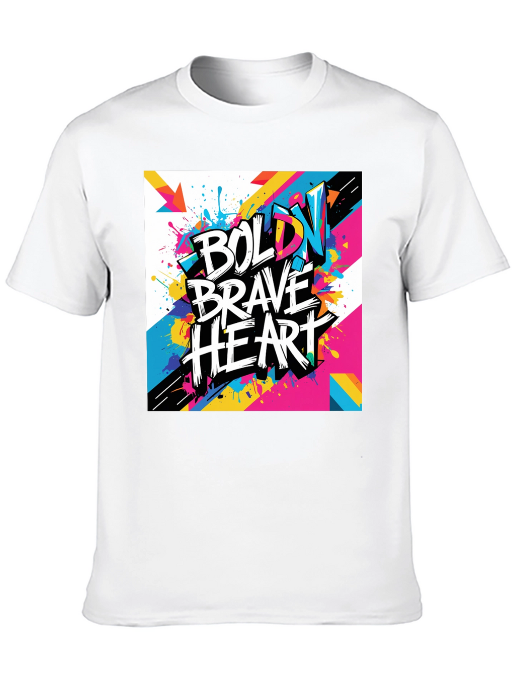 Bold Brave Heart Graphic Tee - Modern Art T-Shirt