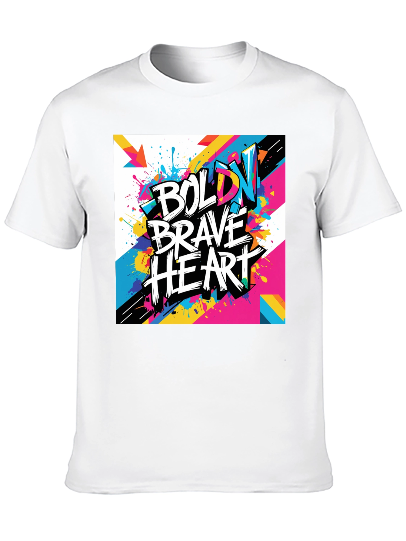 Bold Brave Heart Graphic Tee - Modern Art T-Shirt
