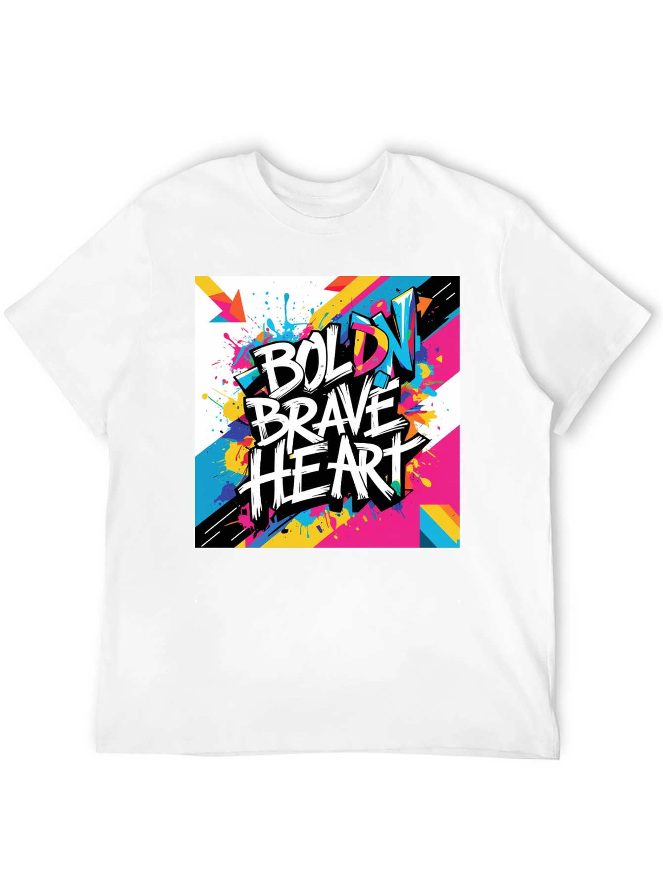 Bold Brave Heart Graphic Tee - Modern Art T-Shirt