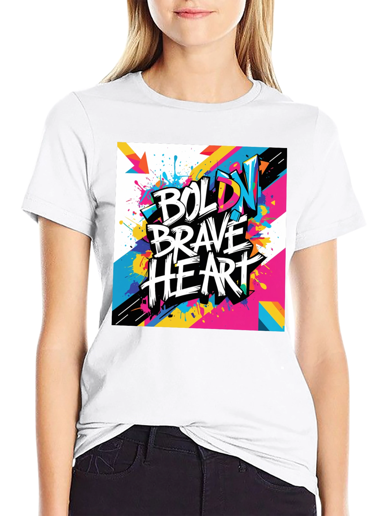 Bold Brave Heart Graphic Tee - Modern Art T-Shirt