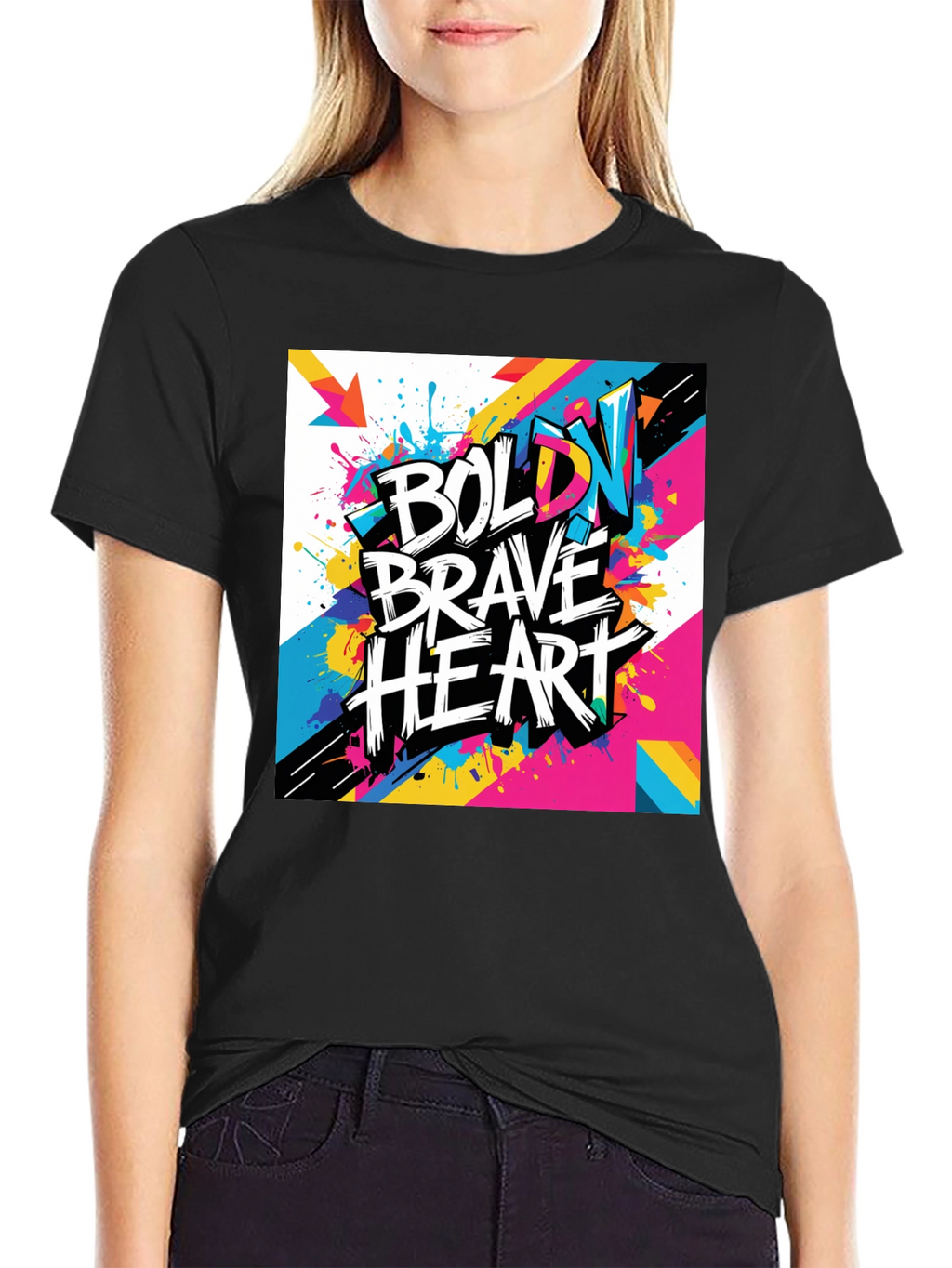 Bold Brave Heart Graphic Tee - Modern Art T-Shirt
